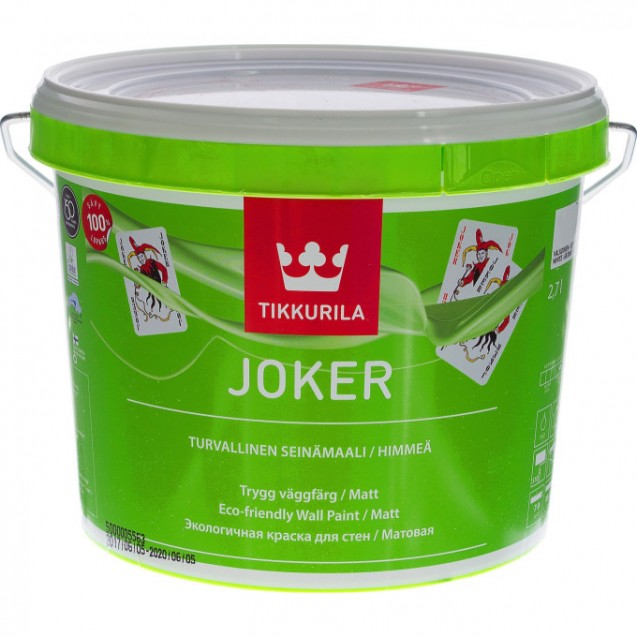 Краска интерьерная моющаяся Tikkurila Joker C матовая 2.7 л