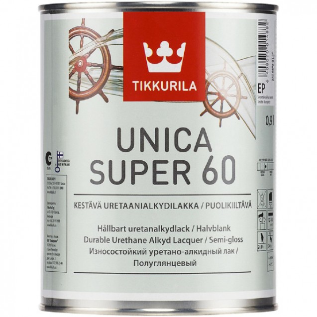 Лак универсальный Tikkurila Unica Super 60 EP полуматовый 0.9 л