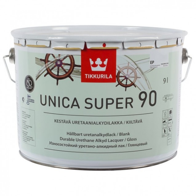 Лак универсальный Tikkurila Unica Super 90 EP глянцевый 9 л