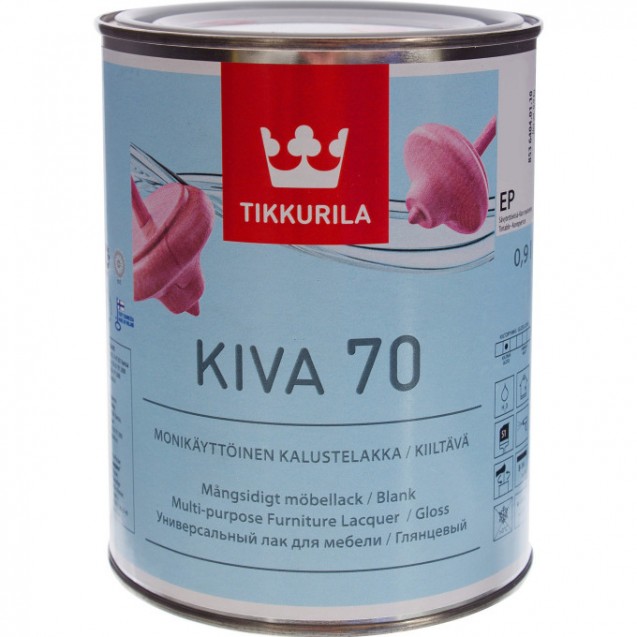 Лак акрилатный Tikkurila Kiva 70 EP глянцевый 0.9 л